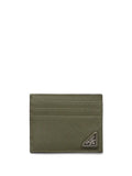 Prada Logo Leather Cardholder Olive