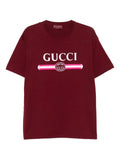 Gucci Logo-Stripe Cotton Shirt Red