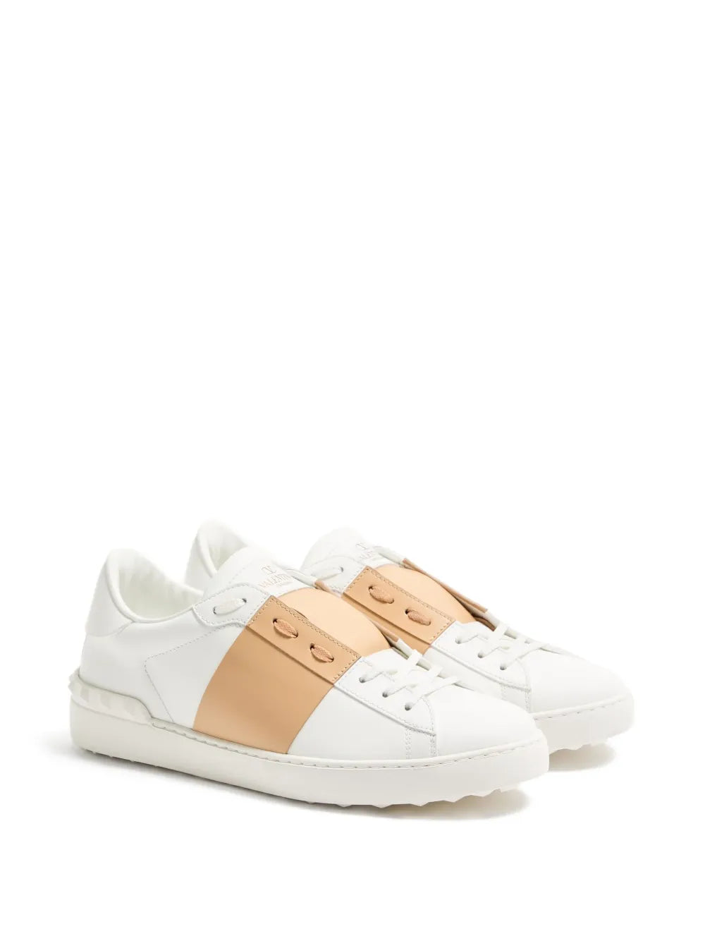 Valentino Garavani Open Leather Sneaker White/Sand