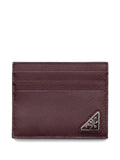 Prada Logo Leather Cardholder Red