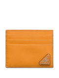 Prada Logo Leather Cardholder Orange